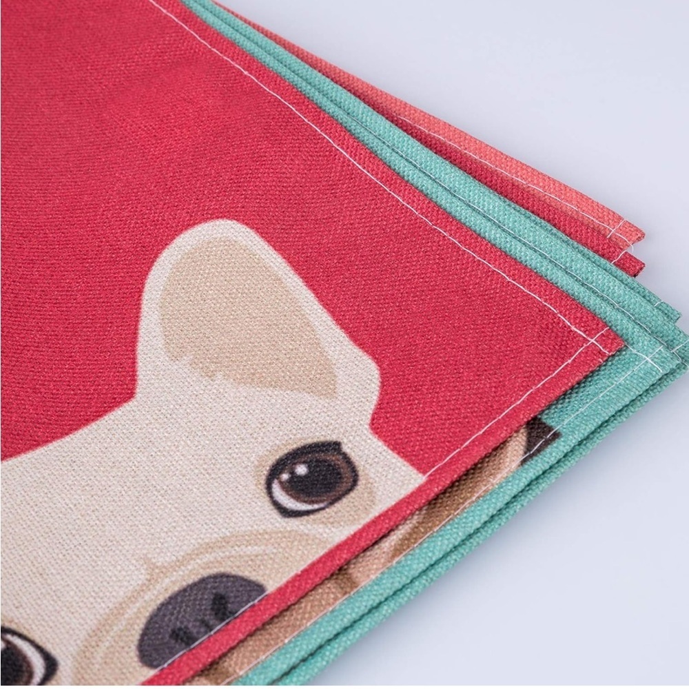 Colorful Pet Portrait Canvas Art, Cotton Linen Placemats, YIFAN - Picture 11 of 11